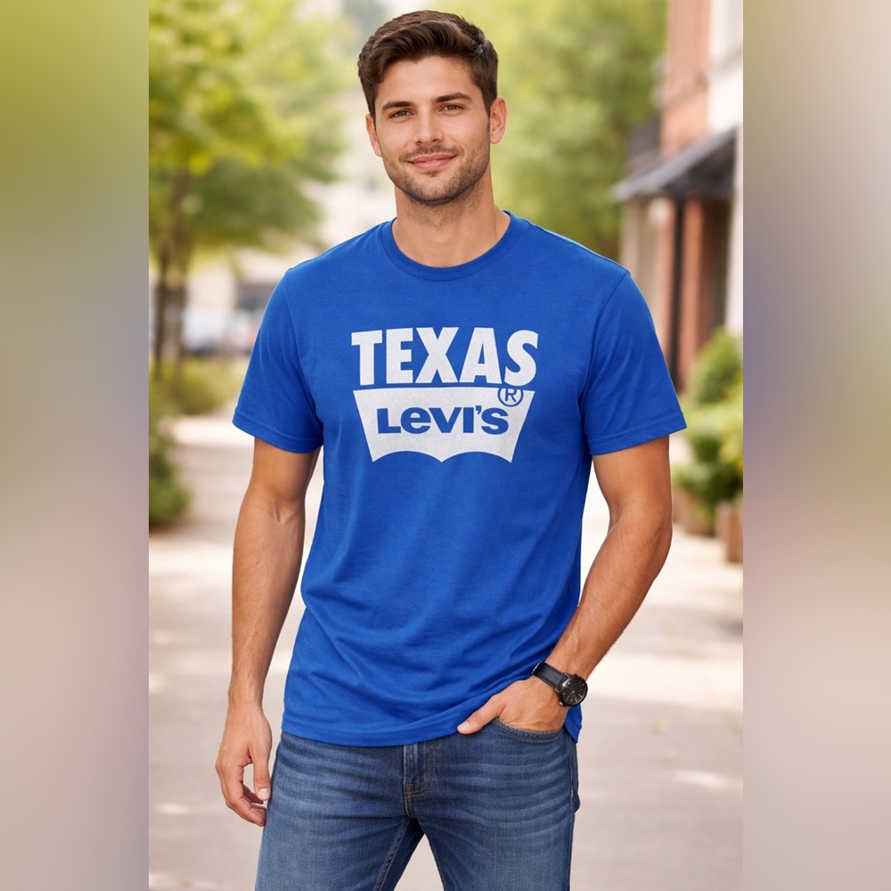 Levi’s Texas Logo T-shirt Blue Men’s Size M